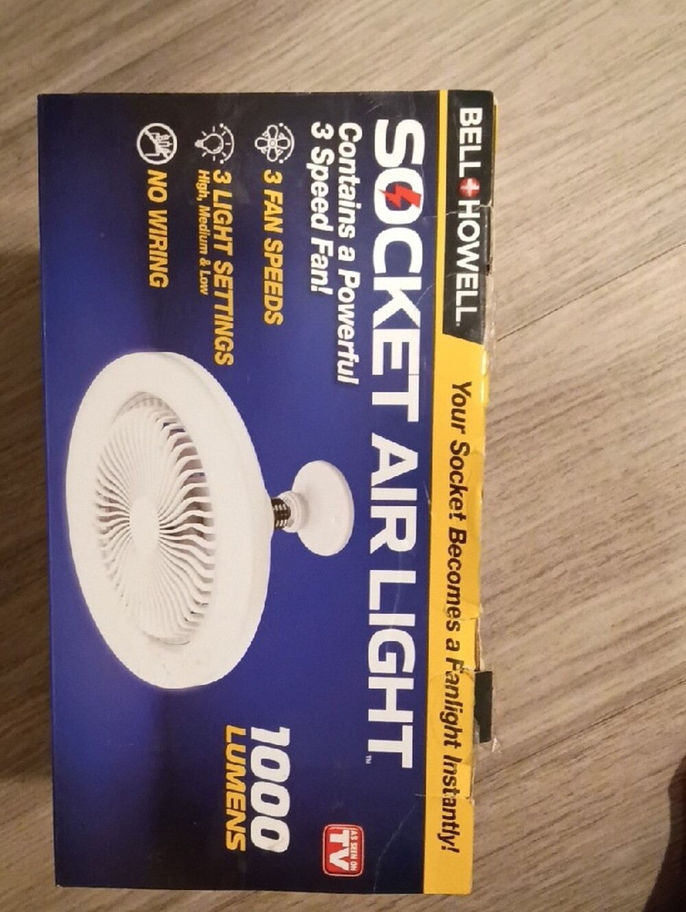 White Socket Air Light with Fan - White - Picture 2 of 6